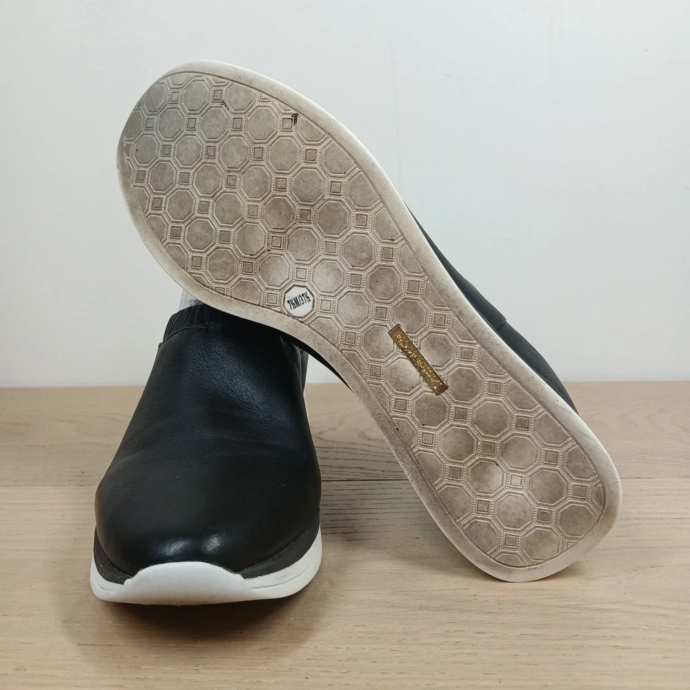 Louise et Cie Slip On Sneakers Women 7.5 Black Leather Platform Minimalist